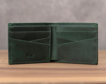 Full Grain Leather Bifold Wallet with RFID - Personalized Initials