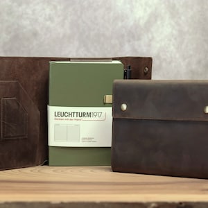 Fullgrain Leather A5 Journal Cover: Personalized Notebook Case image 10