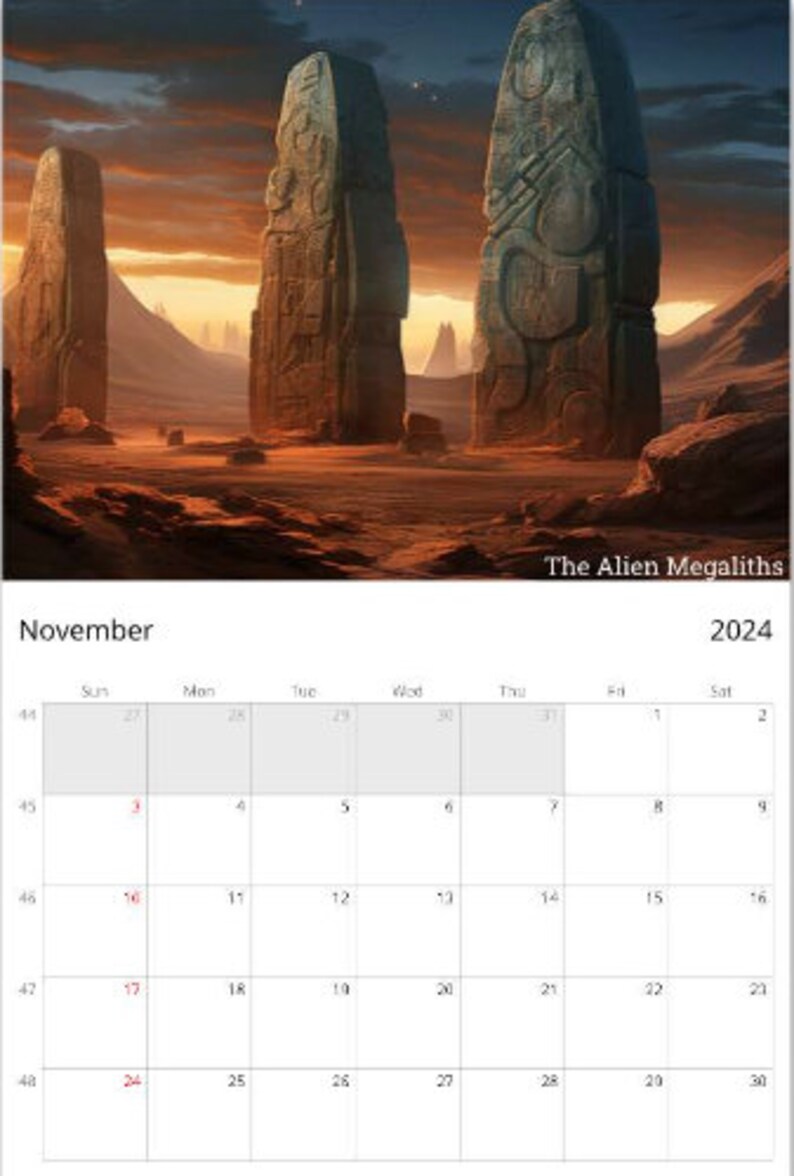 2024 Scifi Calendar, Science Fiction, Scifi Etsy