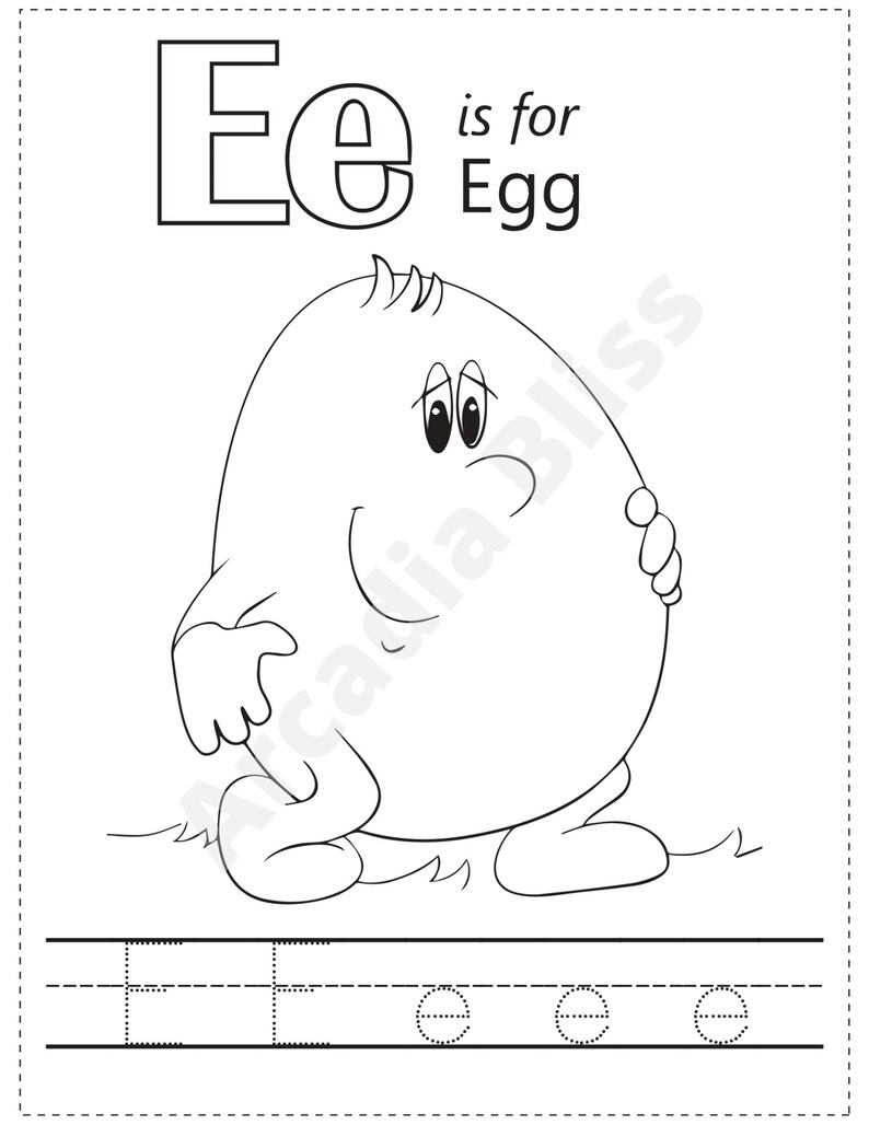 Coloring Sheets with Alphabet Letter Tracing 8.5 X 11 Printable PDF