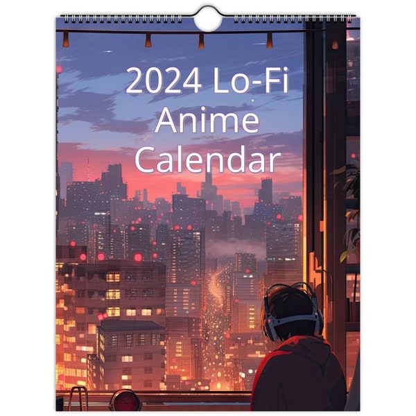 2024 Lo-Fi Anime Wandkalender, Chill, Spaß, Entspannende Lo-Fi Atmosphäre