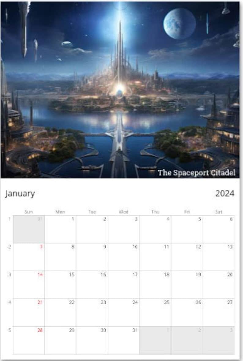 2024 Scifi Calendar, Science Fiction, Scifi Etsy