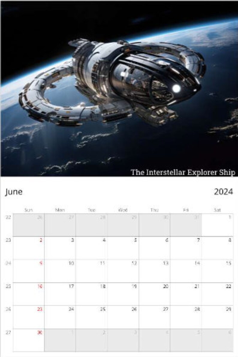 2024 Scifi Calendar, Science Fiction, Scifi Etsy