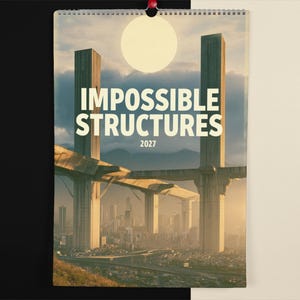 2027 Impossible Structures Wall Calendar – Brutalist Architecture, Megastructures, Surreal Concrete Cities, Architectural Art Calendar