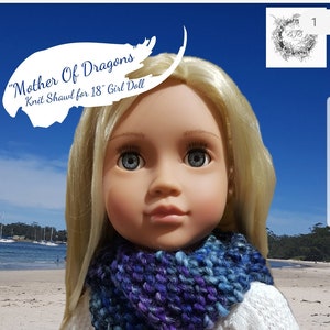 Dragons Tail Shawl &quot;Mother of Dragons&quot; Pattern for American Girl, My Generation, 18&quot; Girl Doll