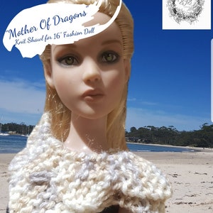 Dragons Tail Shawl &quot;Mother of Dragons&quot; Pattern for 16&quot; Fashion Doll, Tonner Avant-garde Ellowyne Ghastly