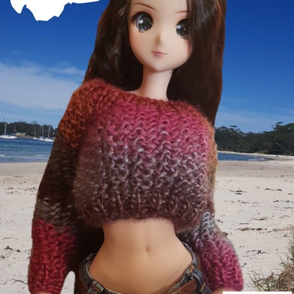Crop Sweater Knitting Pattern for Smart Doll
