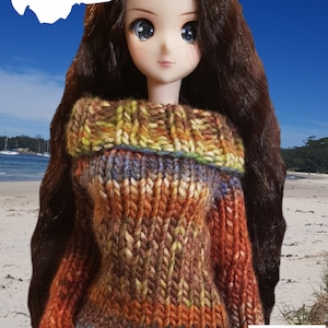 Roll Neck Sweater Knitting Pattern for Smart Doll
