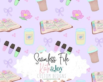 Bible Journaling Seamless Repeating Pattern | PNG | 300 DPI | Scripture Study | Christianity Sublimation | Christian Living