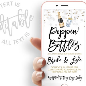 Poppin Bottles Baby Shower Evite Poppin Bottles Baby Shower Electronic Invitation Template Poppin Bottles Baby Shower Electronic Invite