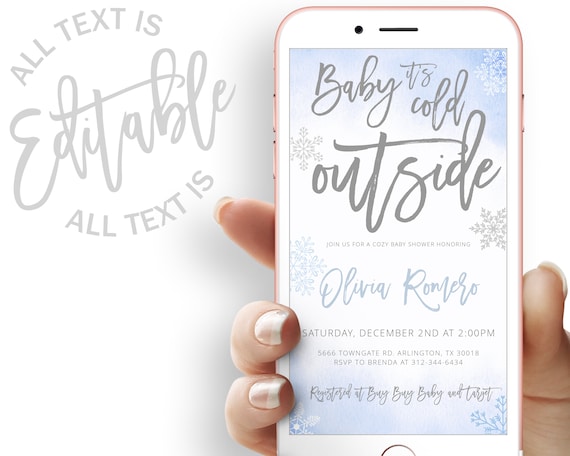 Baby Its Cold Outside Baby Shower Evite Baby Its Cold Outside Baby Shower Electronic Invitation Baby Its Cold Outside Electronic Invite