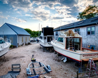 Ram Point Marina / Rhode Island / Photographic Prints / Scenic / HDR / Boats dry docked in marina