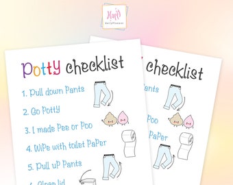 Potty Training Chart  Printable for Boys & Girls, Potty Checklist