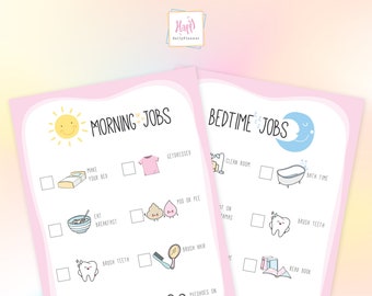 Tableau de routine du matin et du soir pour les enfants imprimable