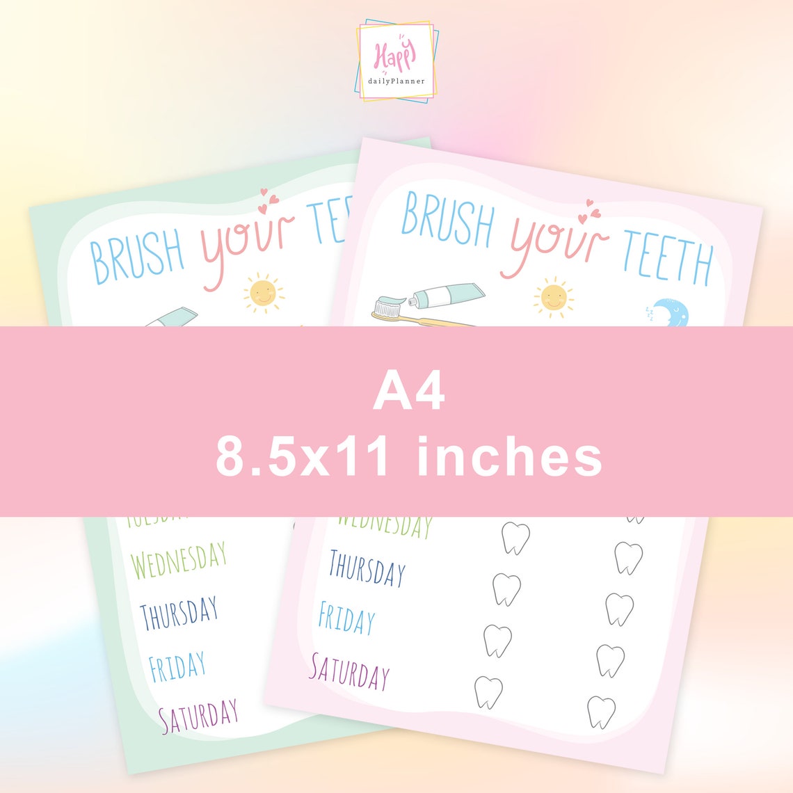 Brush Your Teeth, Tooth Brushing Chart Printable - Etsy