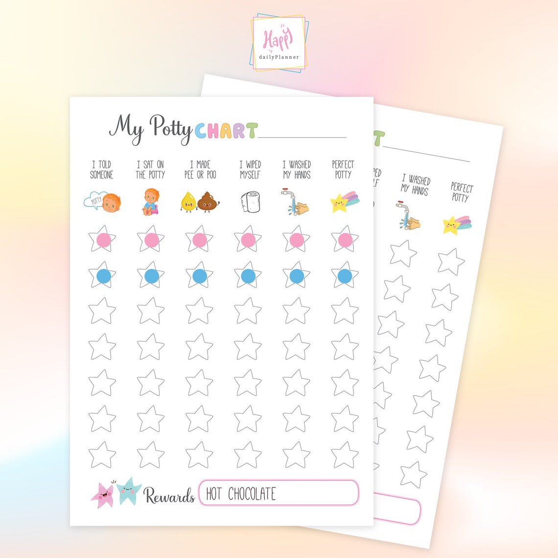 My Potty Routine Chart My Potty Chart: Potty Training Chart for Boys Toilet Routine - Etsy