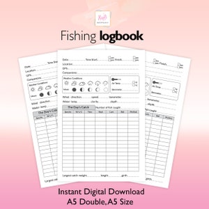 Fishing Log Book A5, Printable Fishing Log Book - Etsy