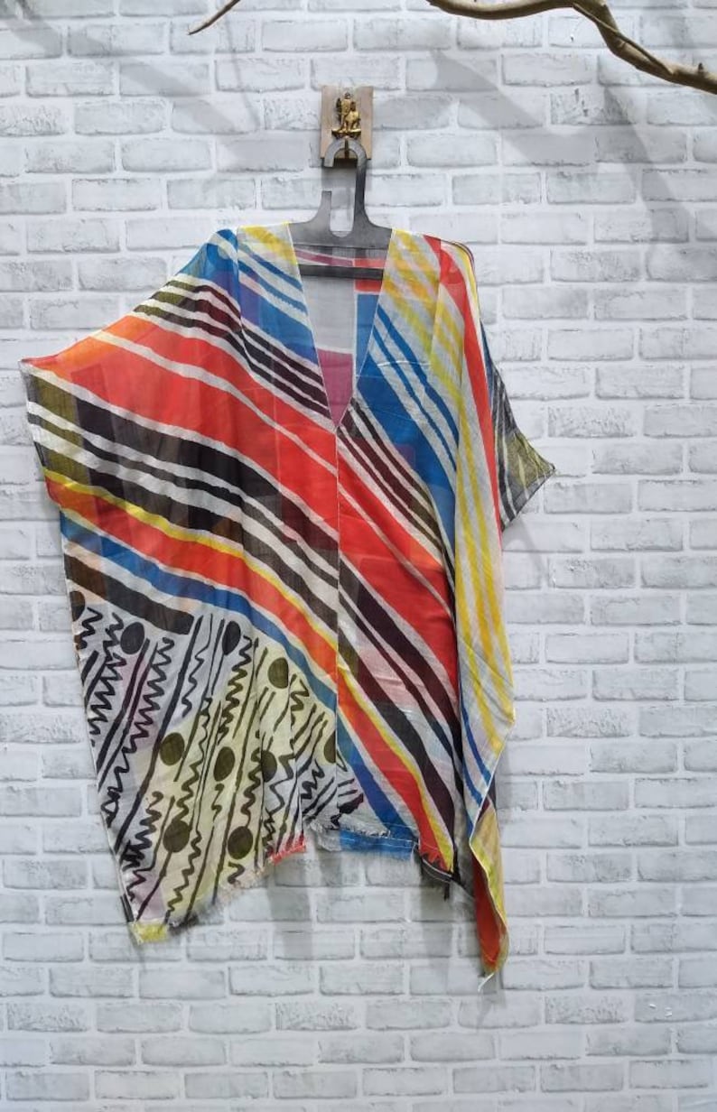 Casual poncho,plus size short caftan,free size poncho,modern poncho,loose kaftan,gift for women,100/% cotton top tunic