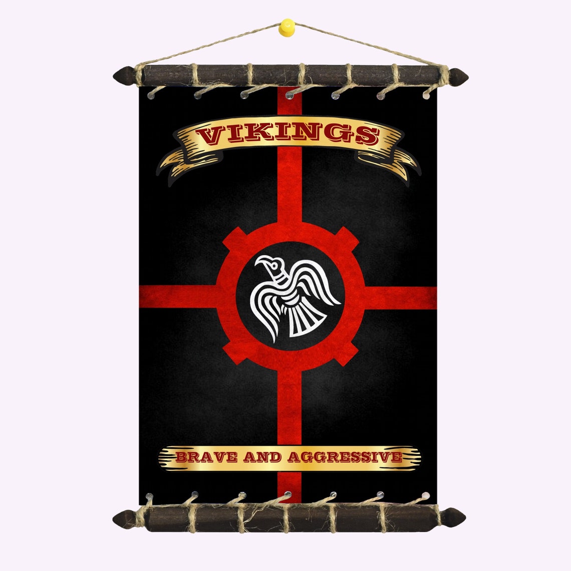 Handmade Vikings Flag Standard on 100 Cotton Canvas Dragon Etsy