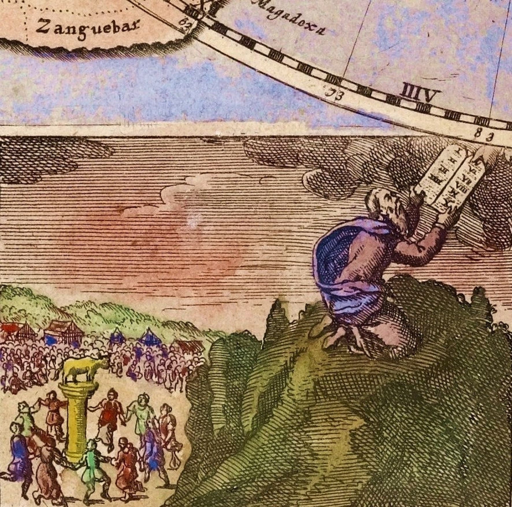 Ancient Vintage Antique 1699 Map of Northern Hemisphere Earth and ...