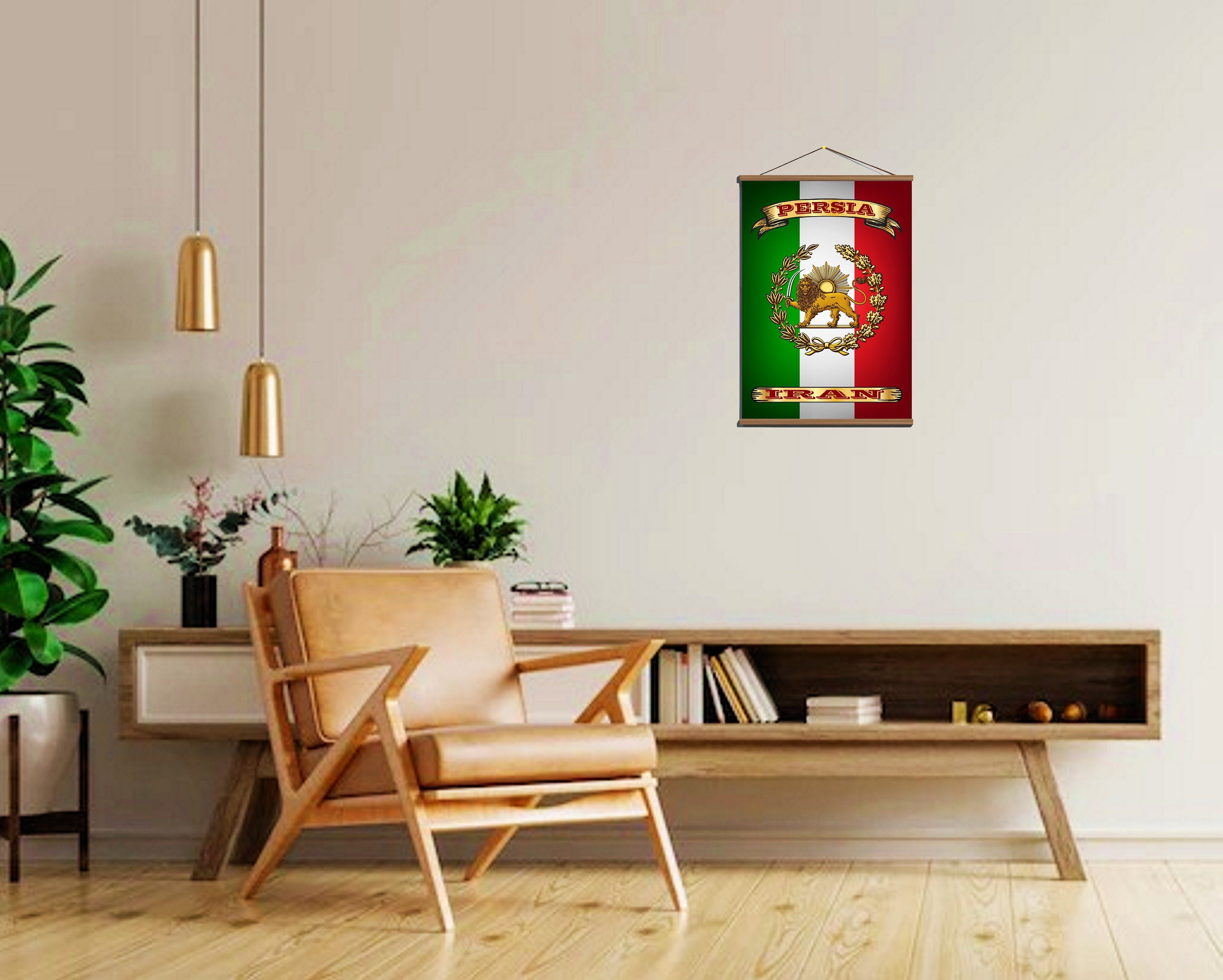 File Delle Bandiere Dell'Iran Su Un Ponte Della Via A Teheran Immagine - Foto 6