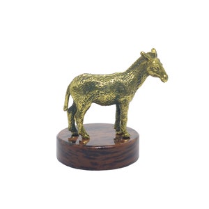 Handgemachte Handarbeit Bronze Figur Skulptur esel Neddy Burro Mule auf natürlichem Obsidian Standfuß Sockel Ornament