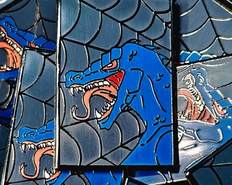 Parallel Webs: Lizard Enamel Pin by The Rising King TRK LLC