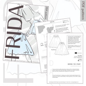 Frida Vintage Inspired Wrap Skirt Digital PDF Sewing Pattern // EU 32-60 US 2-30 // Instant Download // Free Pattern image 5