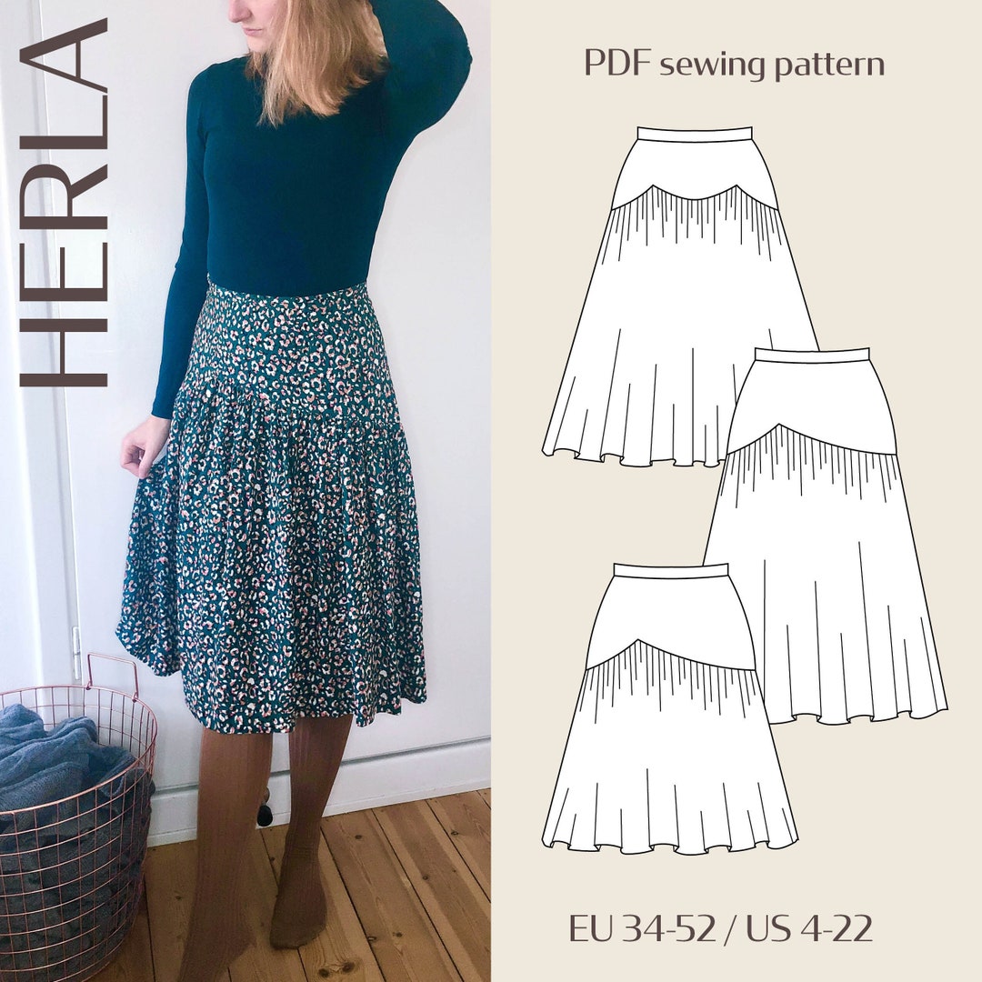Herla Skirt With Yoke Detail Digital PDF Sewing Pattern