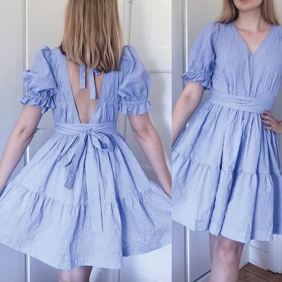 one line dress for women JASMINA One Shoulder Satin A Line Bridesmaid Dress Smokey Blue / 4 USA main image 1