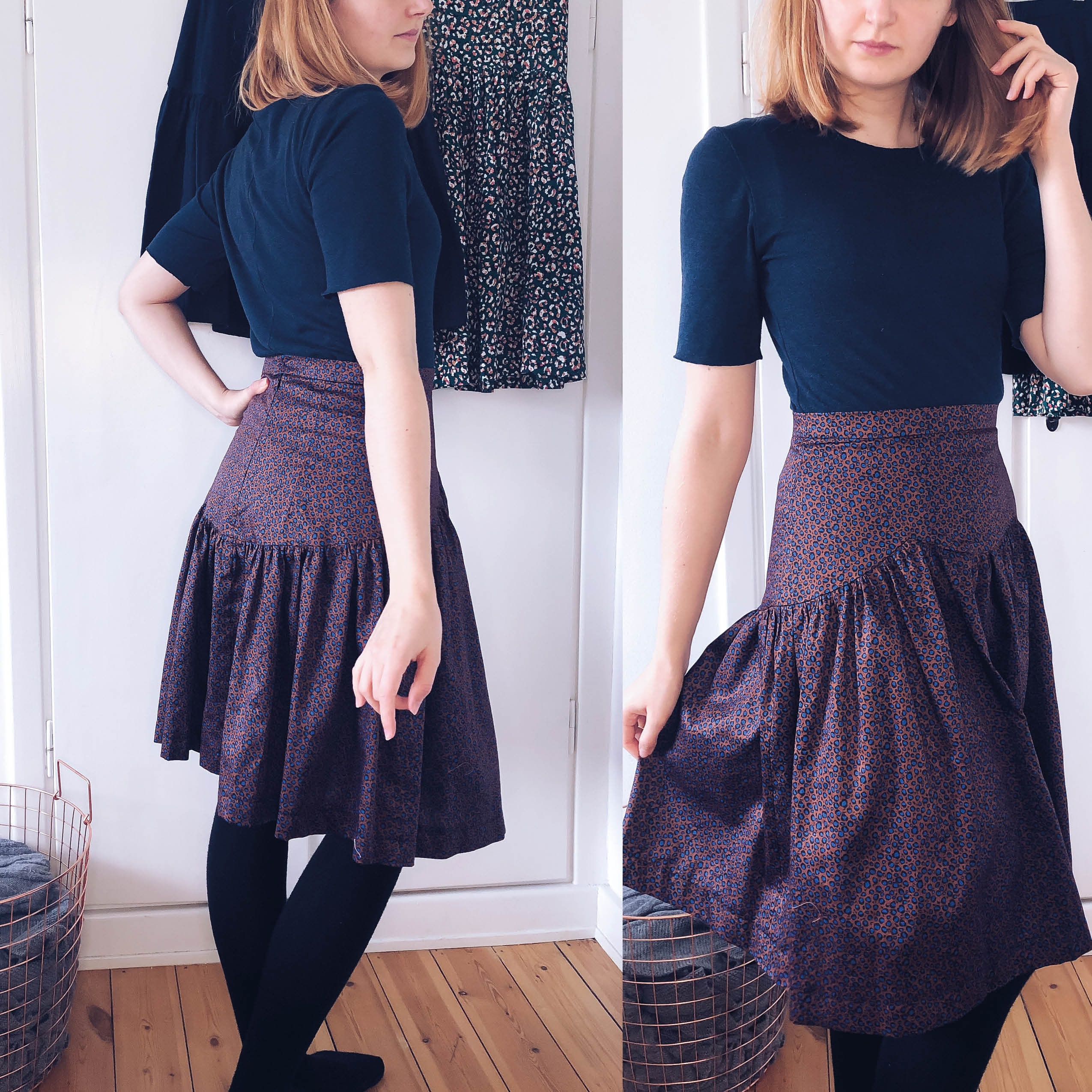 Herlipto Embroidered Velour Tiered Skirt