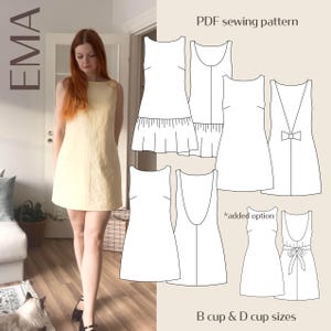 Ema 60s Inspired Shift Dress Digital PDF Sewing Pattern // EU 32-60 US 2-30 // Instant Download with Multiple Options