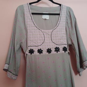 NOA NOA size M Beaded viscose dress wide sleeve glass beads sequins floral boho