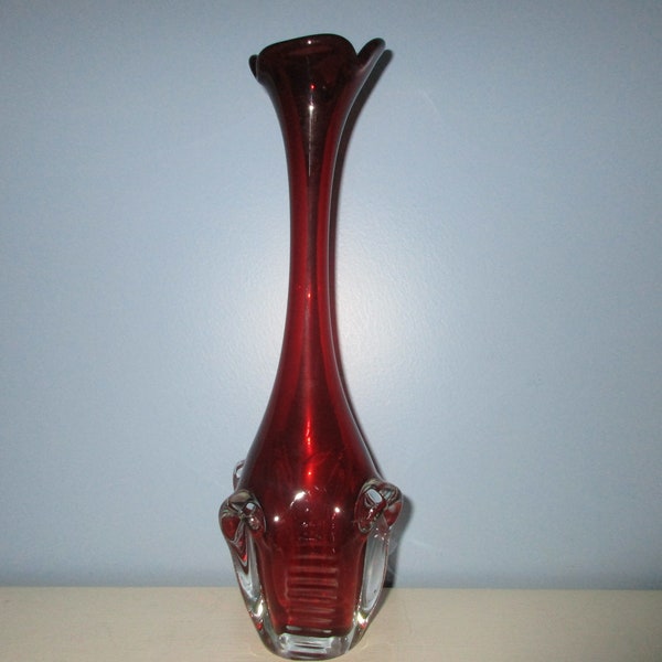 Red Glass Vases Etsy
