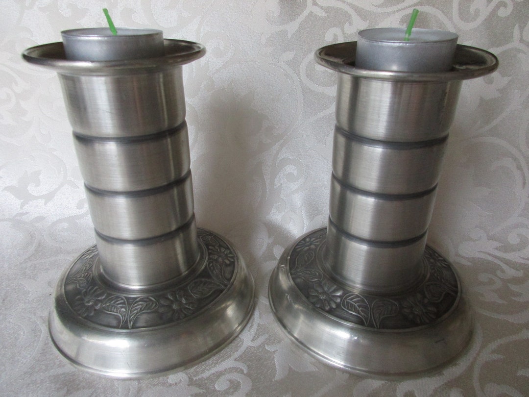 Vintage PEWTER CANDLE HOLDER for Tea Light Made in Norway Etsy