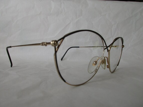 NOS   Christian Dior 2390 Eyeglasses gold black v… - image 2