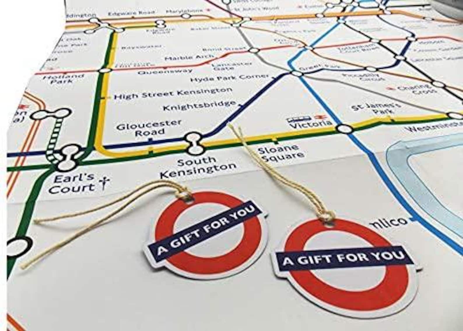 Paper Tube Map London Underground Map Wrapping Paper - 2 Sheets With Tags Gift Wrap ...