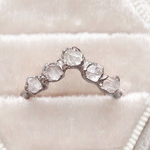Raw Diamond Engagement Silver Rings, Raw Diamond Silver Wedding Ring, Raw Gemstone Engagement rings, Rough Diamond Ring, Raw Crystal Ring