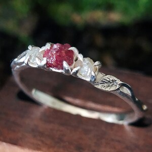Raw Diamond Ring, Raw Ruby Ring, Raw Diamond Engagement Ring, Raw Engagement Ring, Diamond Ring, Engagement Ring, Rough Diamond Ring