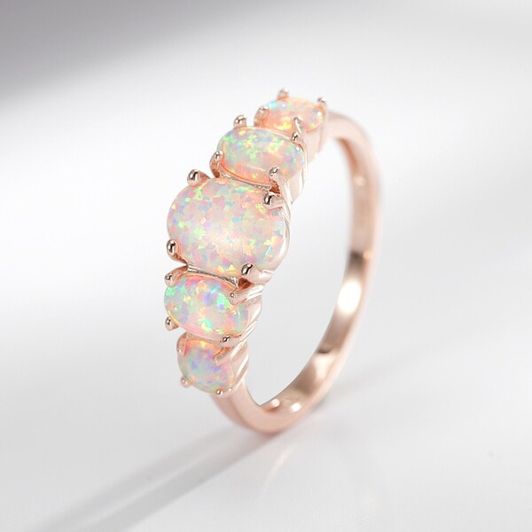 Opal Rings, Opal Engagement Ring, Ring For Women, Engagement Ring, Raw Stone Engagement Ring, Opal Jewelry, Rose Gold Ring,