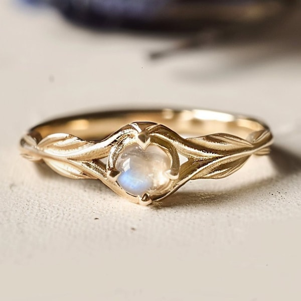 Moonstone Engagement Rings, Raw Moonstone Engagement Rings, Natural Raw Moonstone Ring, Raw Gemstone Ring, Alternative Engagement Rings