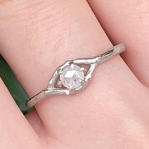Raw Diamond Engagement Ring, Diamond Twig Engagement Ring, Raw Diamond Ring, Engagement Ring, Alternative Engagement Ring,Rough Diamond Ring