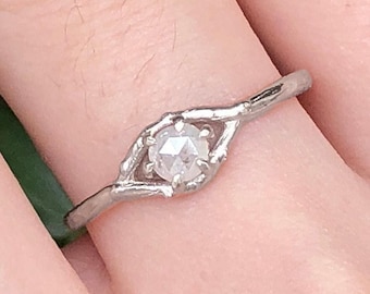 Raw Diamond Engagement Ring, Diamond Twig Engagement Ring, Raw Diamond Ring, Engagement Ring, Alternative Engagement Ring,Rough Diamond Ring