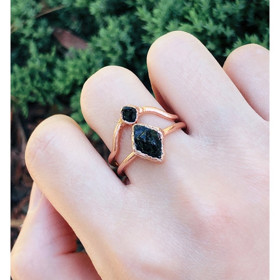 raw black tourmaline ring 925 silver,black tourmaline rings,rough Tourmaline rings,black gemstone rings,crystal rings,handmade rings