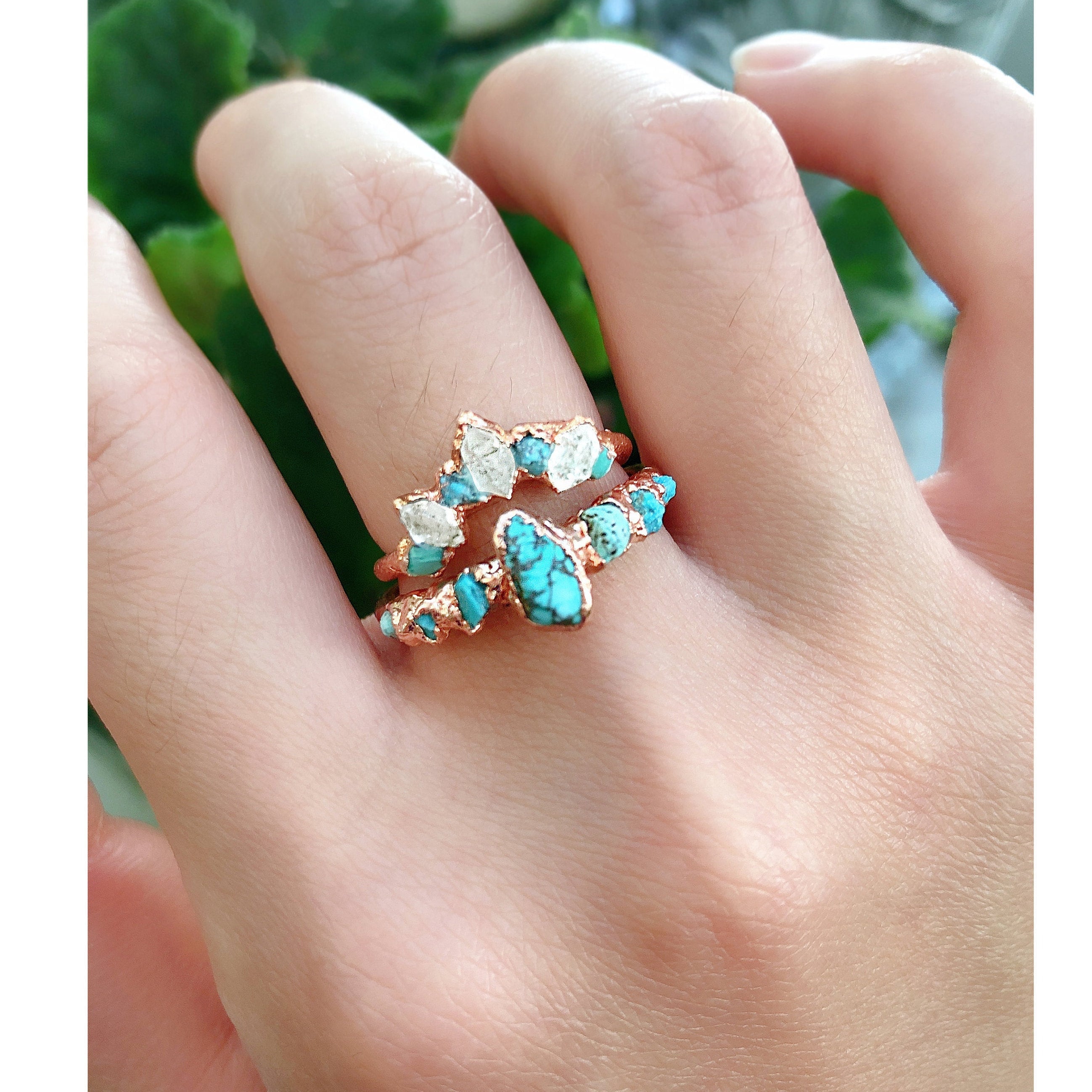 Turquoise and Diamond Engagement Ring Etsy Australia