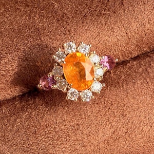 Anel de granada oval para mulher, anel de noivado de granada natural, anel de ouro, anel de granada, anel de noivado, anel de casamento de granada