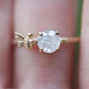 Honey bee Raw Diamond Engagement Ring, Rose cut Raw Diamond Ring, Raw Diamond Ring, Engagement ring, Diamond ring, Raw Diamond