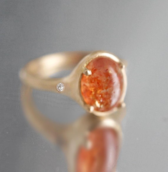 Golden Horizon Sunstone Engagement Ring, Sunstone Engagement Ring