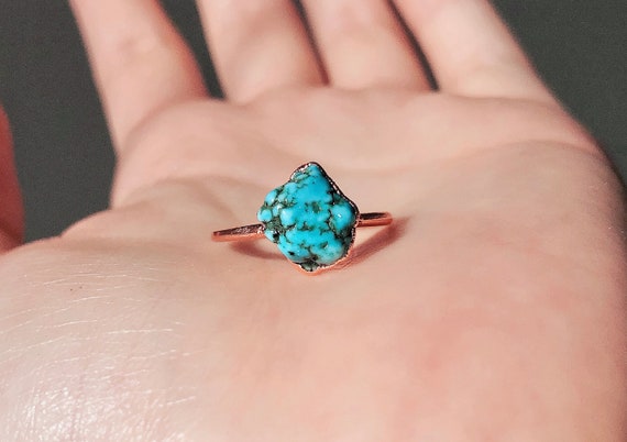 Raw turquoise engagement ring deals