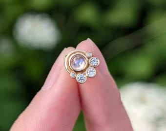 Moonstone Studs, Moonstone Earrings Studs, Dainty Moonstone studs, Unique Earrings, Earrings Gift for her, Earrings
